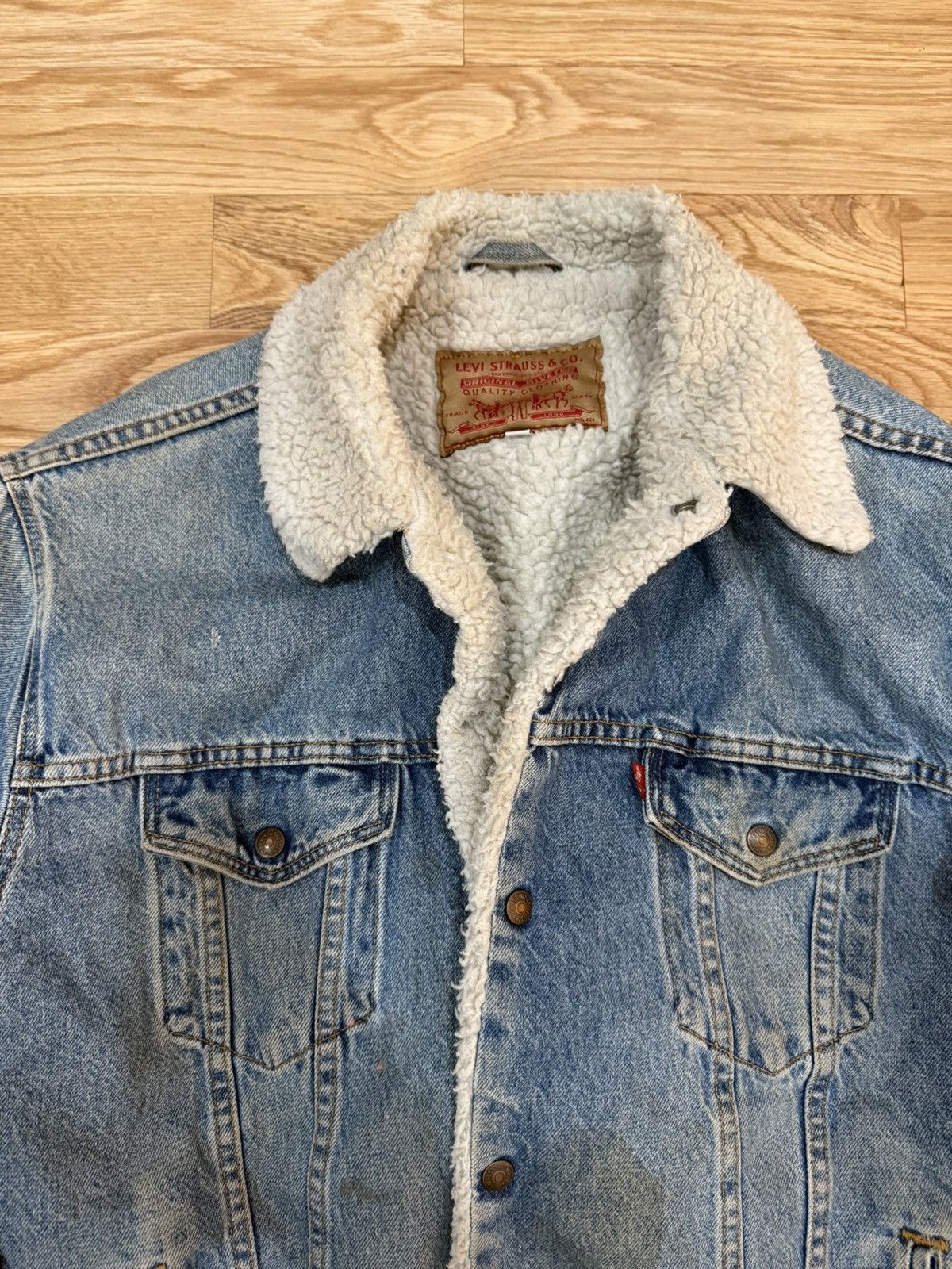 Levi's Vintage Clothing Vintage Levi’s Sherpa-Lined Denim Trucker Jacket Size Large Size US XL / EU 56 / 4 - 2 Thumbnail