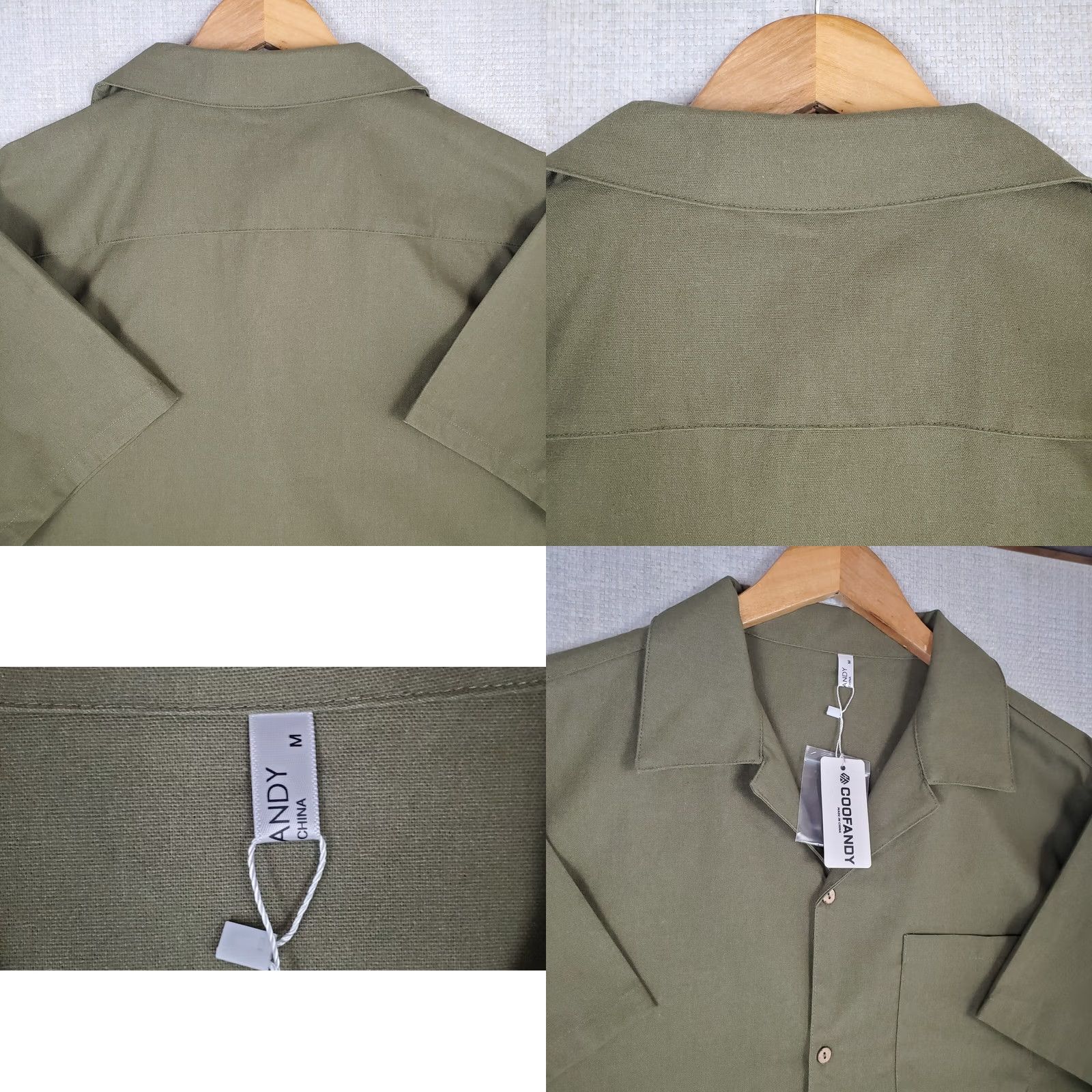 Vintage Coofandy Shirt Mens L Green NEW Size Linen Blend Camp Army Size US L / EU 52-54 / 3 - 8 Thumbnail