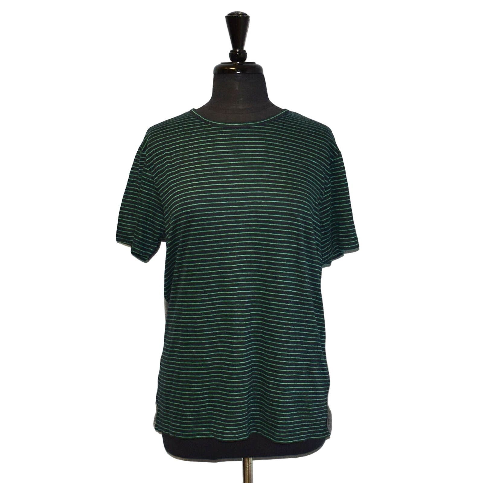 T by Alexander Wang NWT T ALEXANDER WANG Navy & Green Striped Top Size L Size L / US 10 / IT 46 - 1 Thumbnail