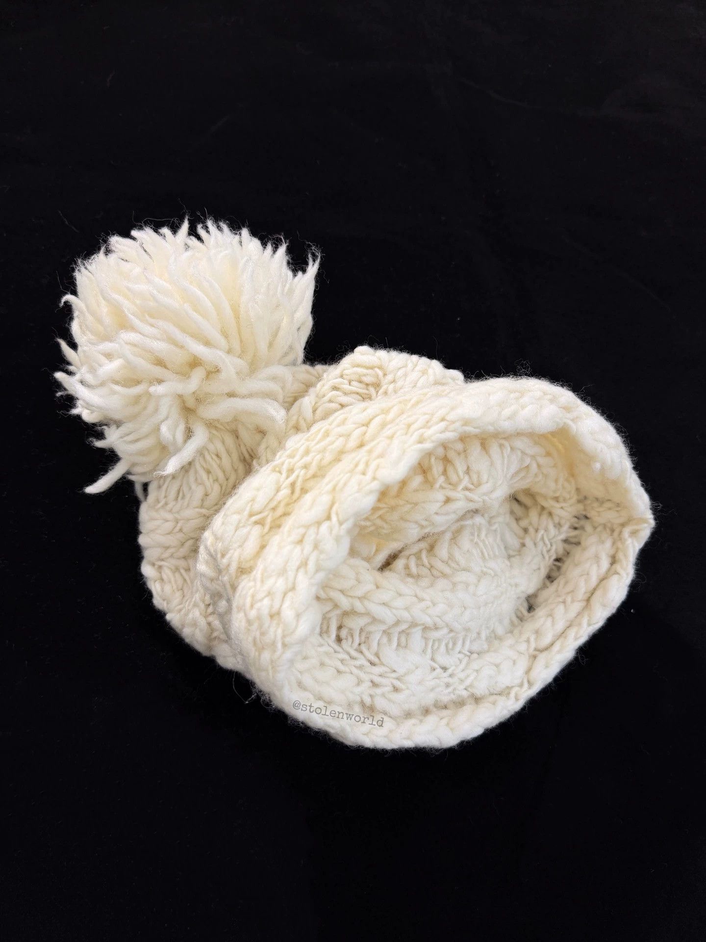 Limi Feu Limi Feu Cream Chunky Knit Pom Pom Beanie 2 Ways Size ONE SIZE - 7 Thumbnail