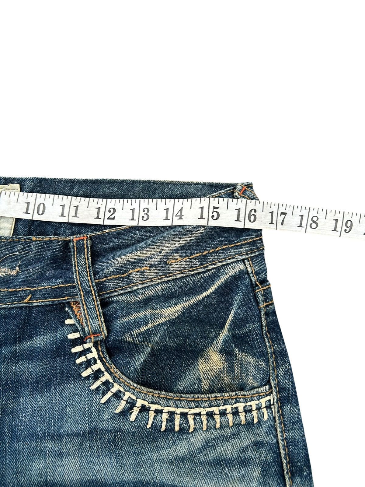 Kapital Flare Yoshitomo Nara Lolita Vintage Distressed Denim Jeans Size US 33 - 18 Thumbnail