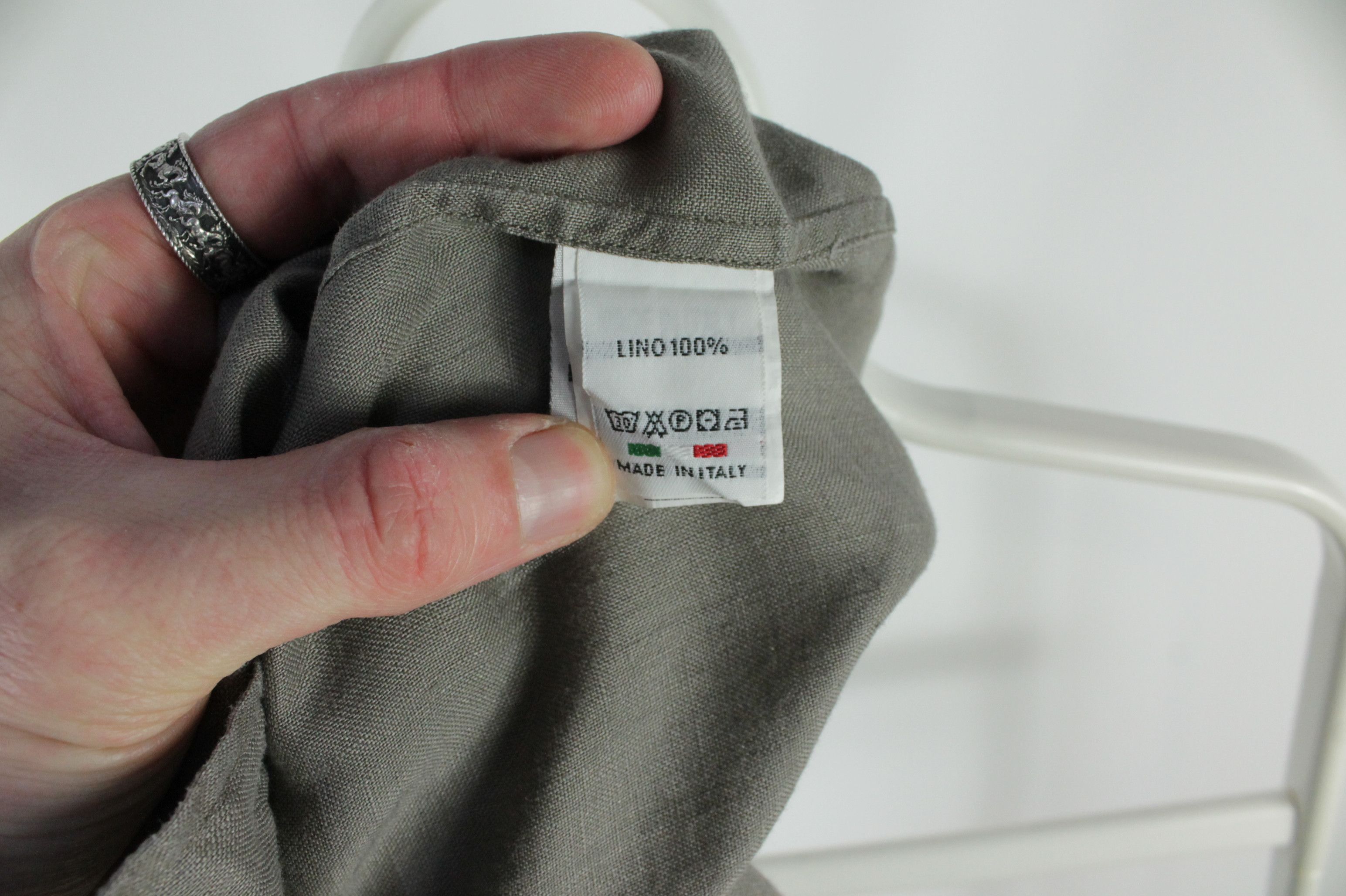 Other Kevin Blake Slim Fit Gray Linen Shirt Men's Size US M / EU 48-50 / 2 - 6 Thumbnail