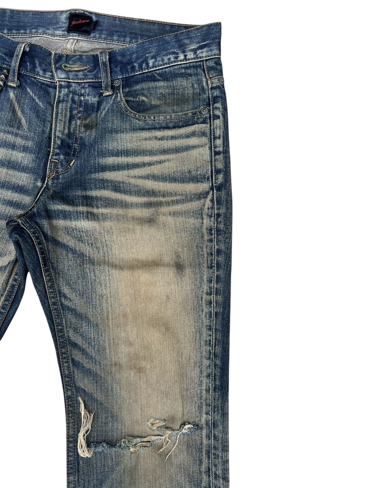 JACKROSE Dirty Mud Trashed Jackrose Rips Denim Claw Mark Flare Jeans Size US 30 / EU 46 - 11 Thumbnail