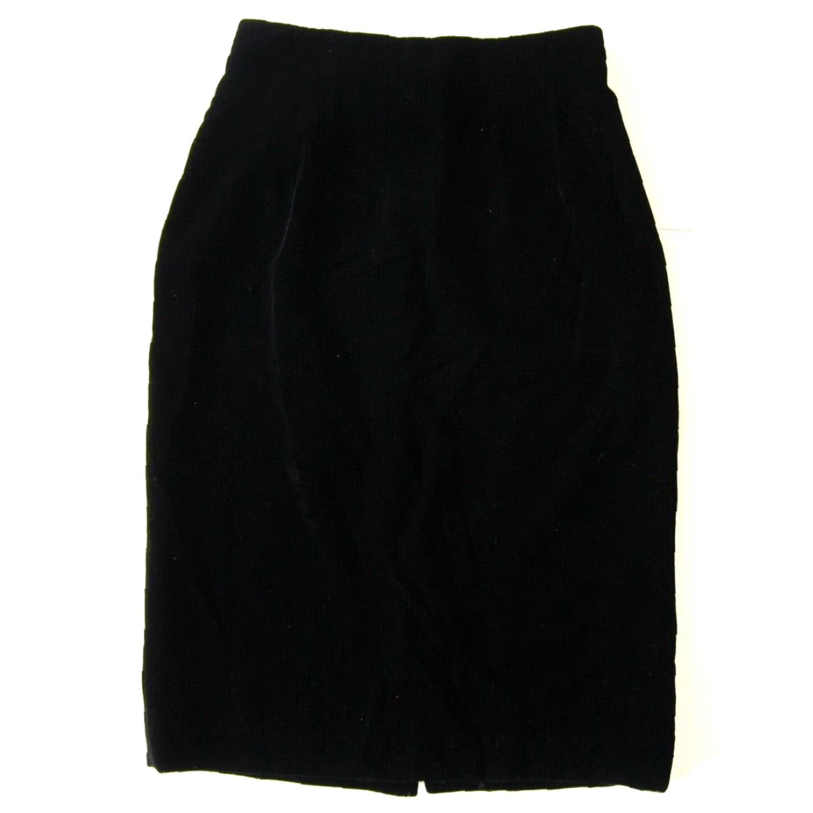 Liz Claiborne VINTAGE Liz Claiborne Collection Black Velvet Straight Pencil Skirt Women 8 Size 30" / US 8 / IT 44 - 2 Thumbnail