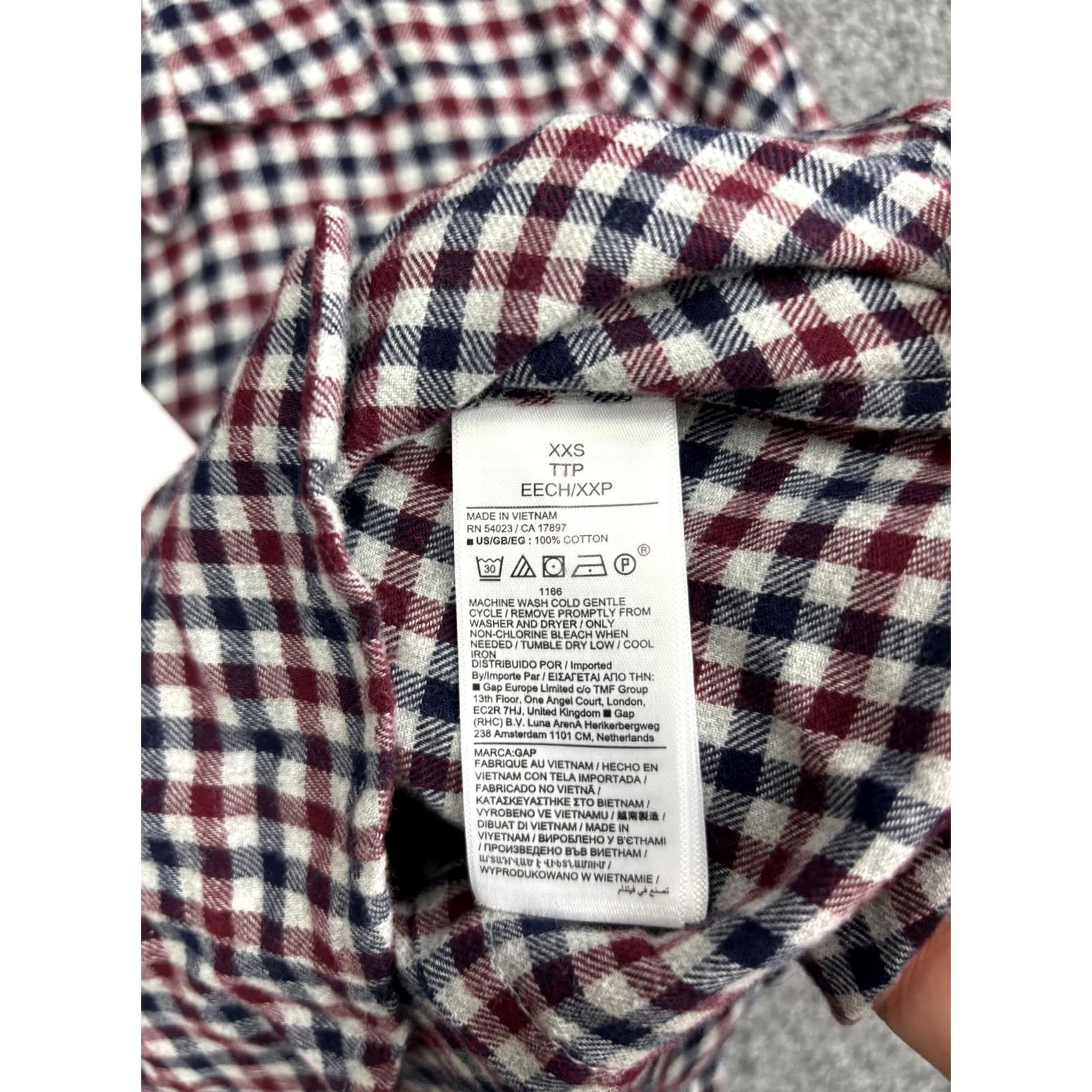 Gap Gap Shirt Womens XXS Red Plaid Cropped Flannel Button Front Top Size XXS / US 00 / IT 34 - 6 Thumbnail