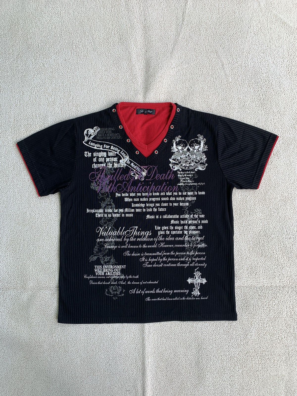 Japanese Brand JAPANESE POEM GOTHIC TIMESTEP DOUBLE LAYER TSHIRT TEE Size US L / EU 52-54 / 3 - 1 Thumbnail
