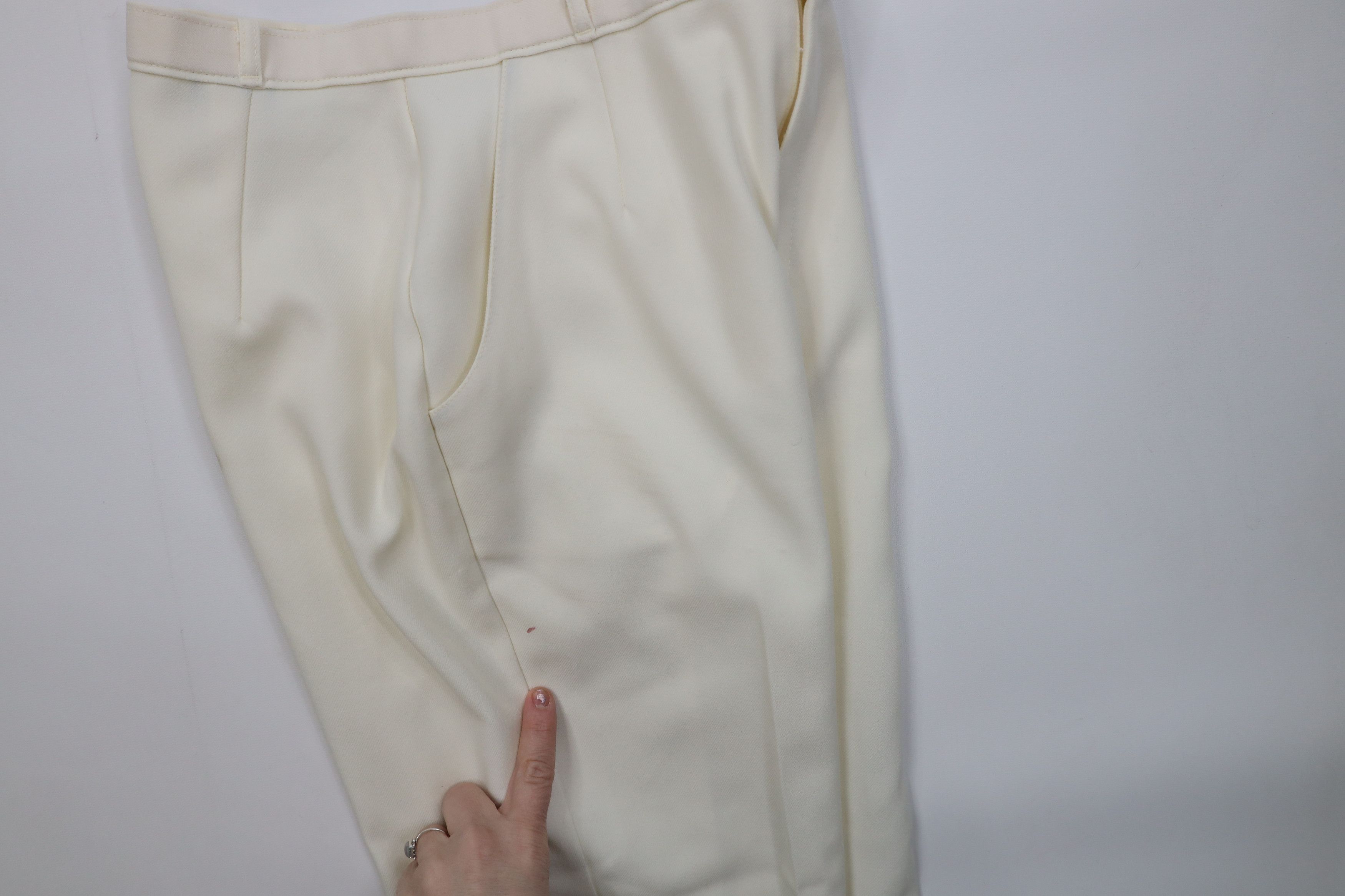 Levi's Vintage 70s Levis Knit Straight Leg Chino Pants Cream USA Size 34" / US 12 / IT 48 - 15 Thumbnail