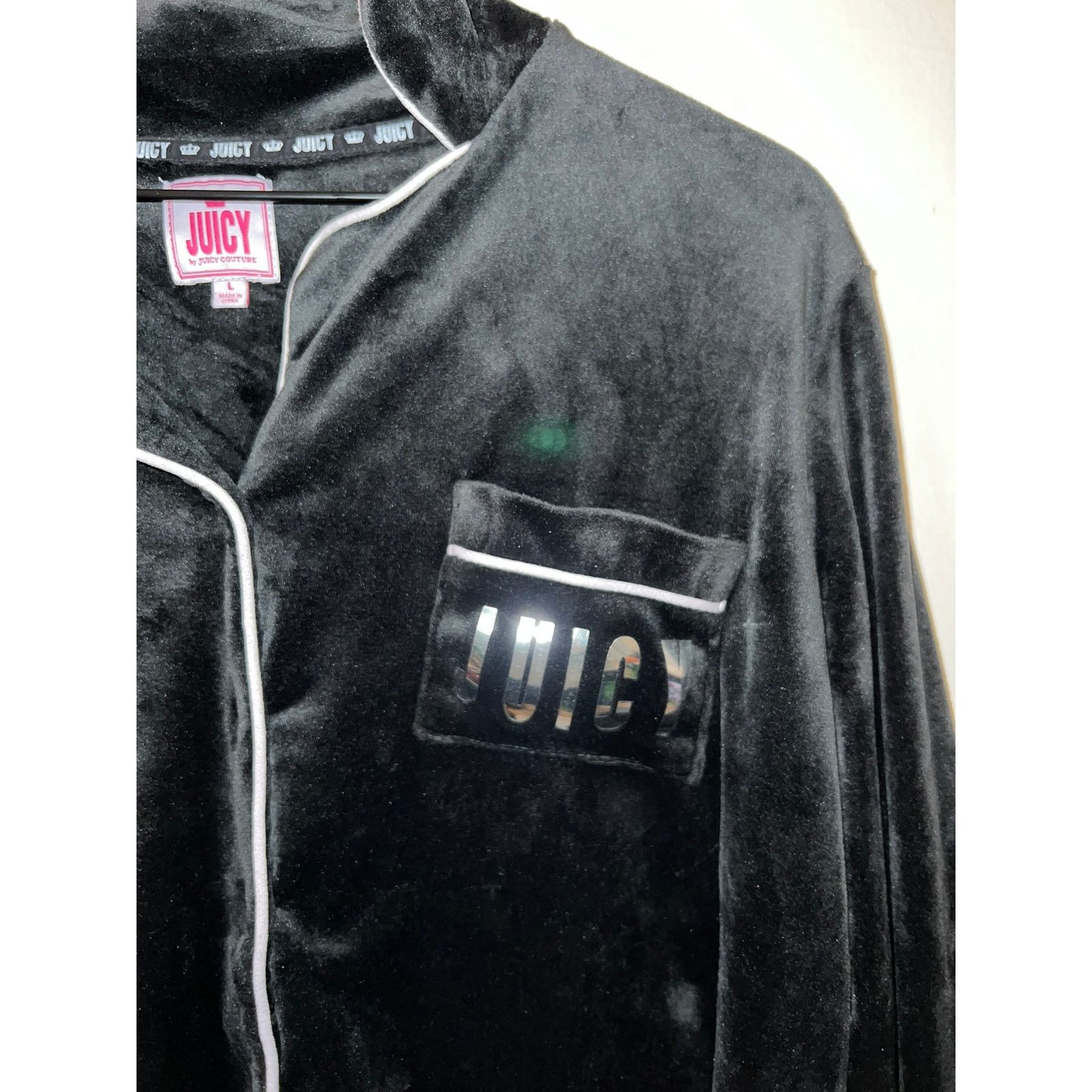 Juicy Couture Juicy Couture Sleep Top Black Silver By Juicy Women Y2K L Size L / US 10 / IT 46 - 2 Thumbnail