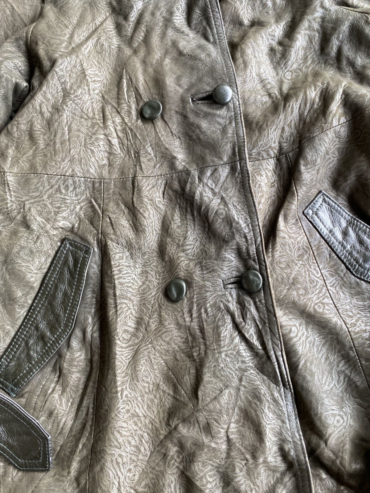Designer × Vintage Vintage GRES Paris Leather Coat Size M / US 6-8 / IT 42-44 - 6 Thumbnail
