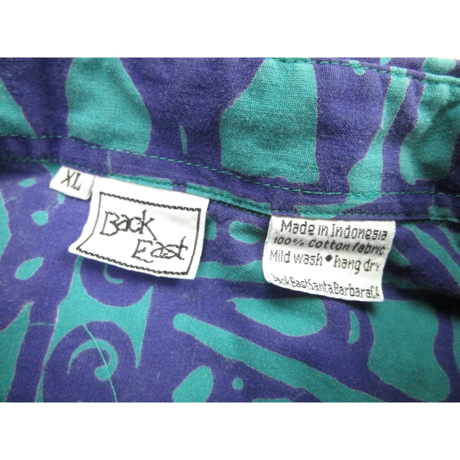 Vintage VINTAGE Back East Hawaiian Shirt Mens XL Purple Blue Aloha Tiki Camp Santa Barbara 90s Shirt Adult XL Purple Hawaiian Beach Mens Size US XL / EU 56 / 4 - 4 Thumbnail