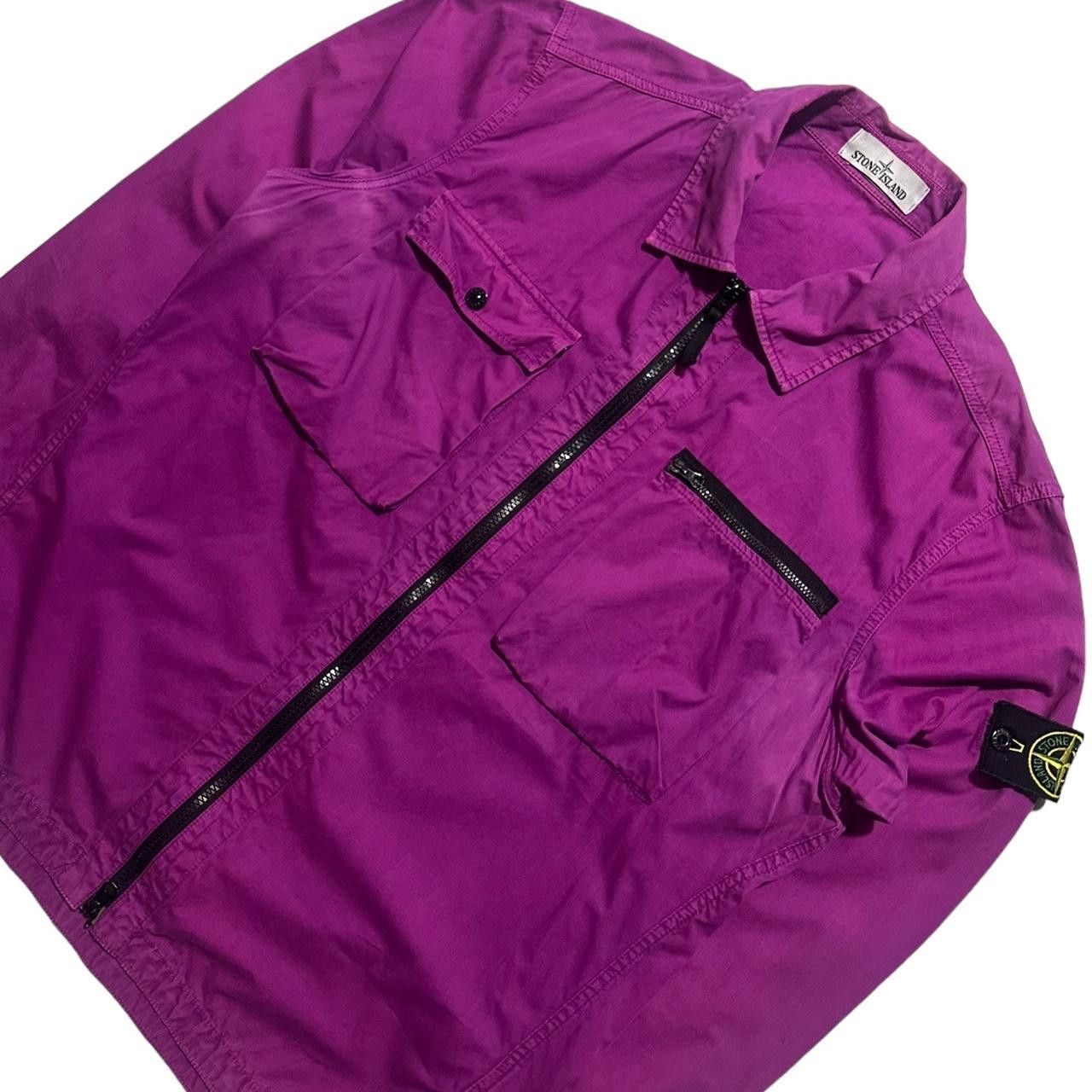 Stone Island Stone Island Zip Up Double Pocket Overshirt Size US XL / EU 56 / 4 - 2 Thumbnail