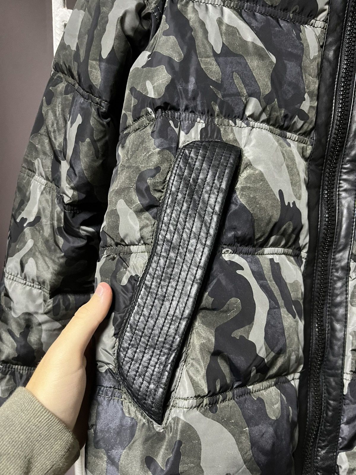 Duvetica Camo Duvetica Down Puffer Jacket with Leather Size US M / EU 48-50 / 2 - 2 Thumbnail