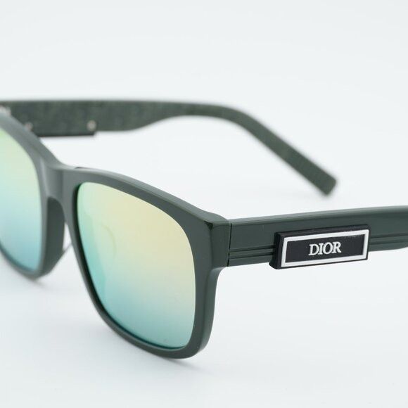 Dior Dior DIORB23 S2F 55H7 Sunglasses Green Square Frame Size ONE SIZE - 2 Thumbnail