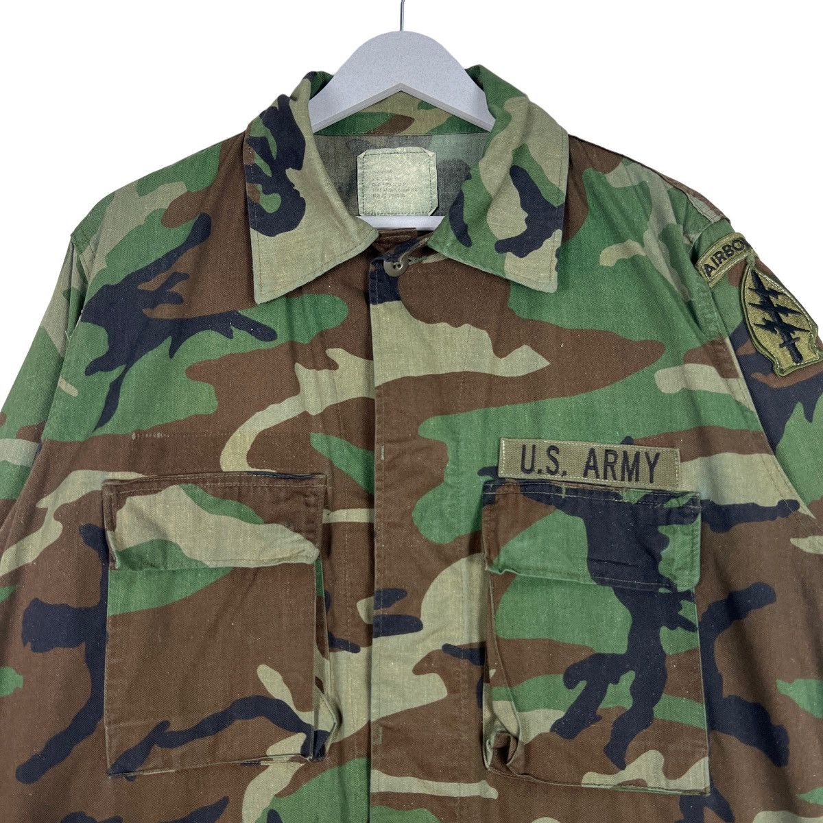 Vintage 🔥 VINTAGE US ARMY COMBAT WOODLAND CAMOUFLAGE JACKET Size US M / EU 48-50 / 2 - 3 Thumbnail