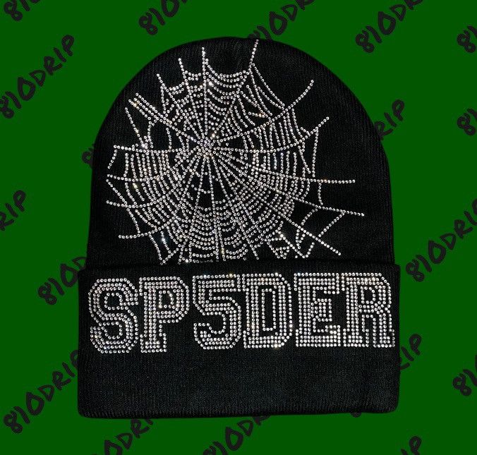 Sp5der Sp5der Rhinestone Web Beanie - Black Size ONE SIZE - 6 Thumbnail