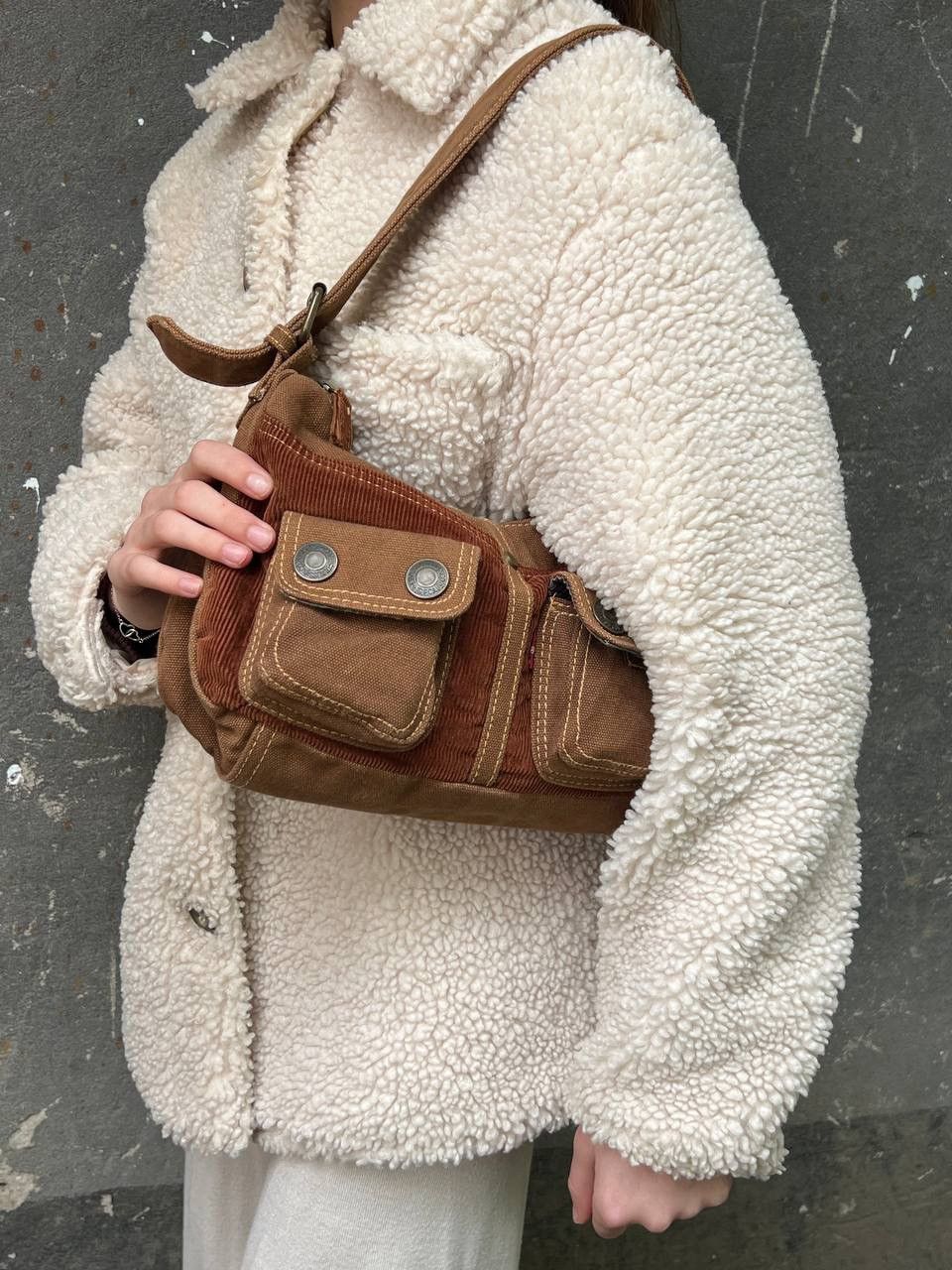 Levi's × Vintage Levi’s Y2K Vintage Purse Brown Mini Bag Corduroy Size ONE SIZE - 5 Thumbnail