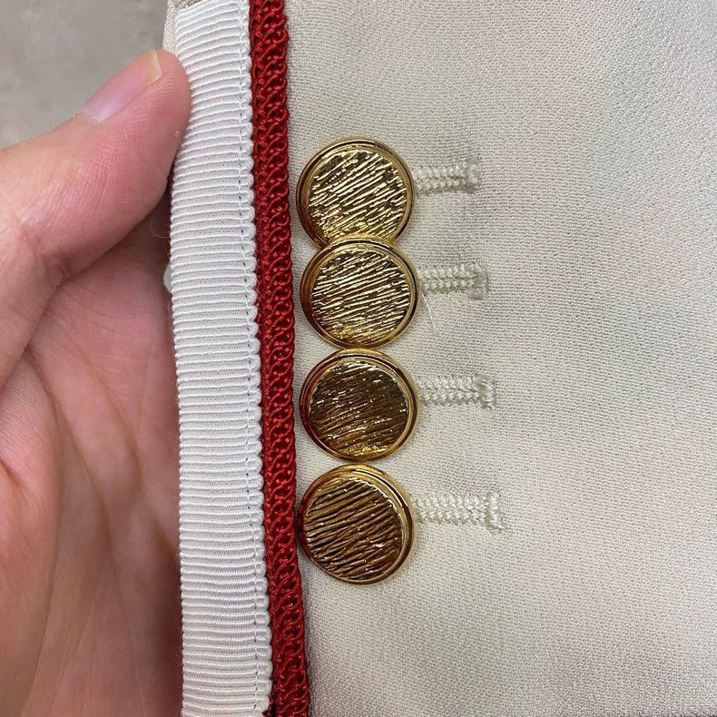 Gucci Gucci Beige gold-button striped suit jacket 2505-Nextarrow Size S / US 4 / IT 40 - 6 Thumbnail