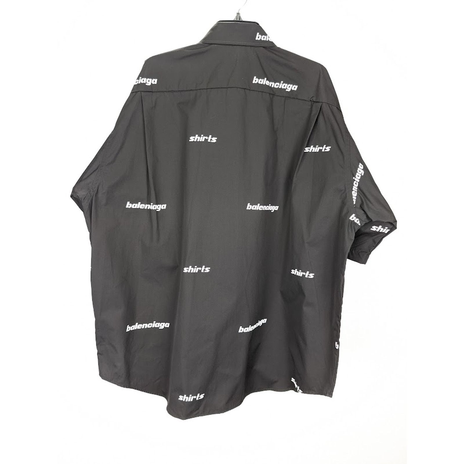 Balenciaga o1rshd1 Shirt Allover Poplin in Black/White Size US S / EU 44-46 / 1 - 9 Thumbnail