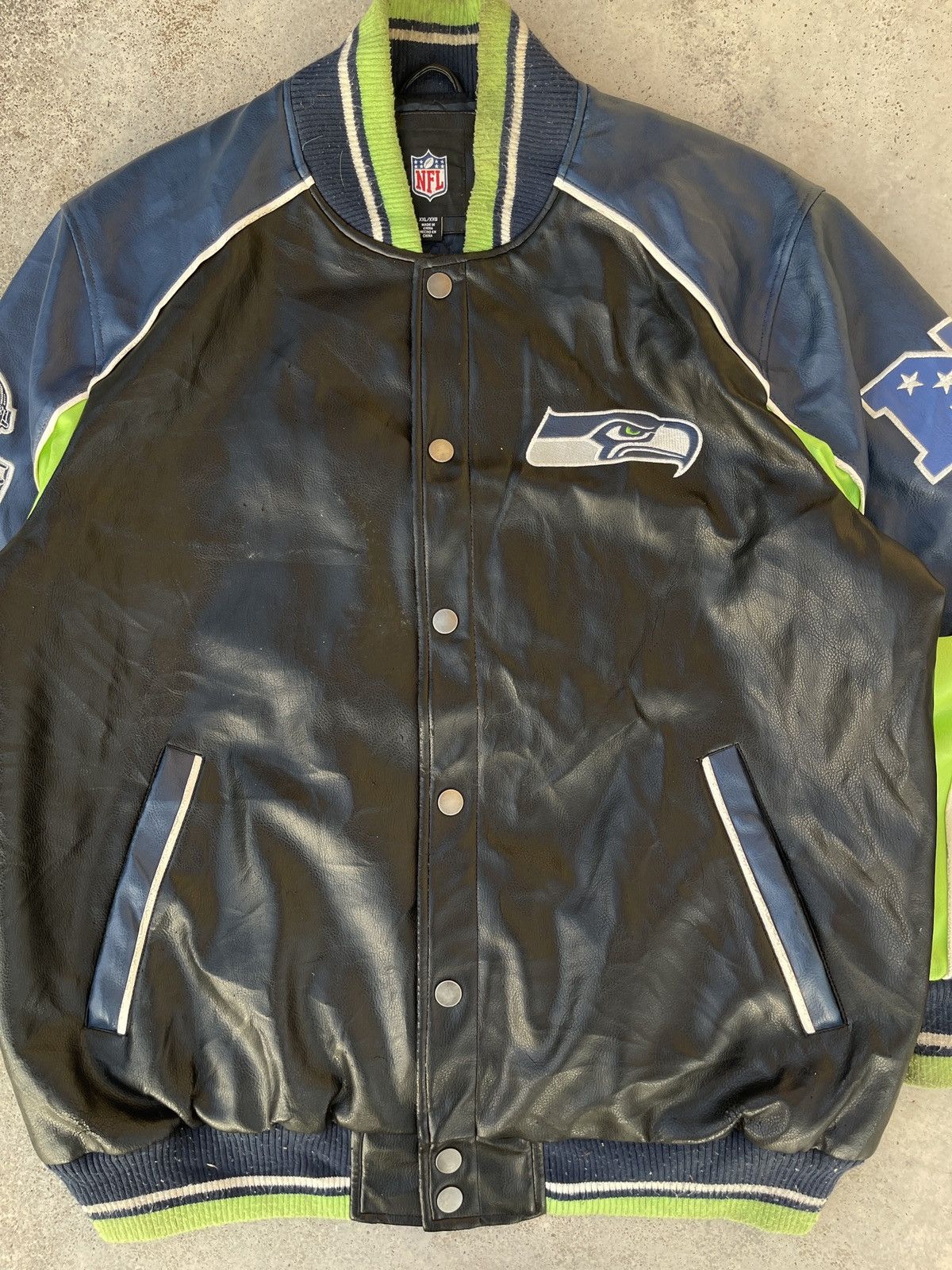 NFL Seattle Seahawks NFL Leather Man Varsity Jacket Size US XXL / EU 58 / 5 - 5 Thumbnail