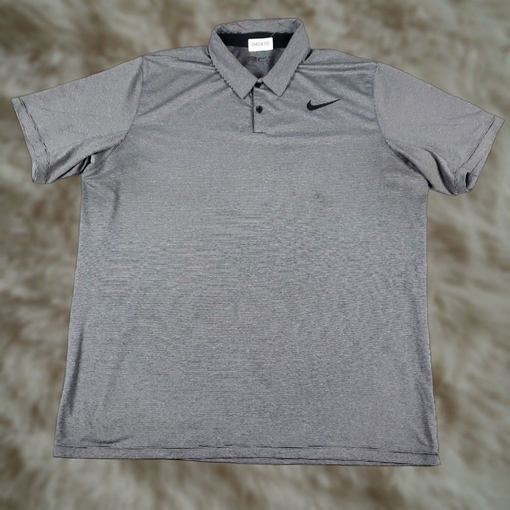Nike Nike Polo Shirt Mens 2XL Gray Striped Swoosh Golf Casual Short Sleeve Size US XXL / EU 58 / 5 - 1 Thumbnail