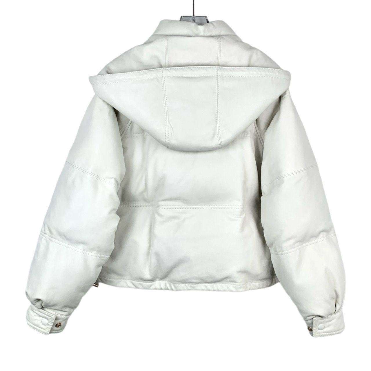 Celine Celine White Lambskin Hooded Quilted Down Jacket (Size 34 XX Size XXS / US 00 / IT 34 - 8 Thumbnail