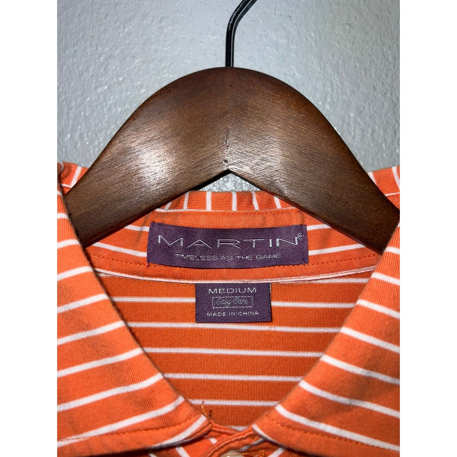 Vintage Vintage Martin Polo Shirt Orange Striped Golf SS Eagle M Size US M / EU 48-50 / 2 - 6 Thumbnail