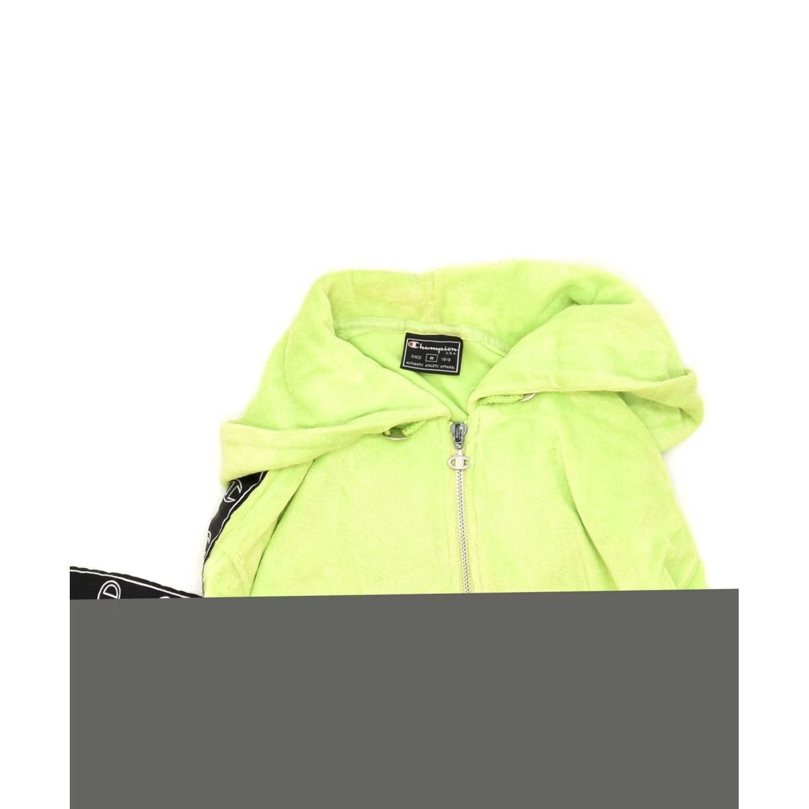 Champion CHAMPION Womens Crop Zip Hoodie Sweater UK 12 Medium Green Cotton Sports Size M / US 6-8 / IT 42-44 - 4 Thumbnail