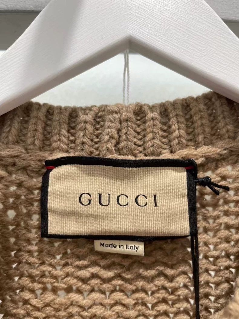 Gucci Gucci Khaki logo wool sweater 2501-Nextarrow Size US XL / EU 56 / 4 - 5 Thumbnail