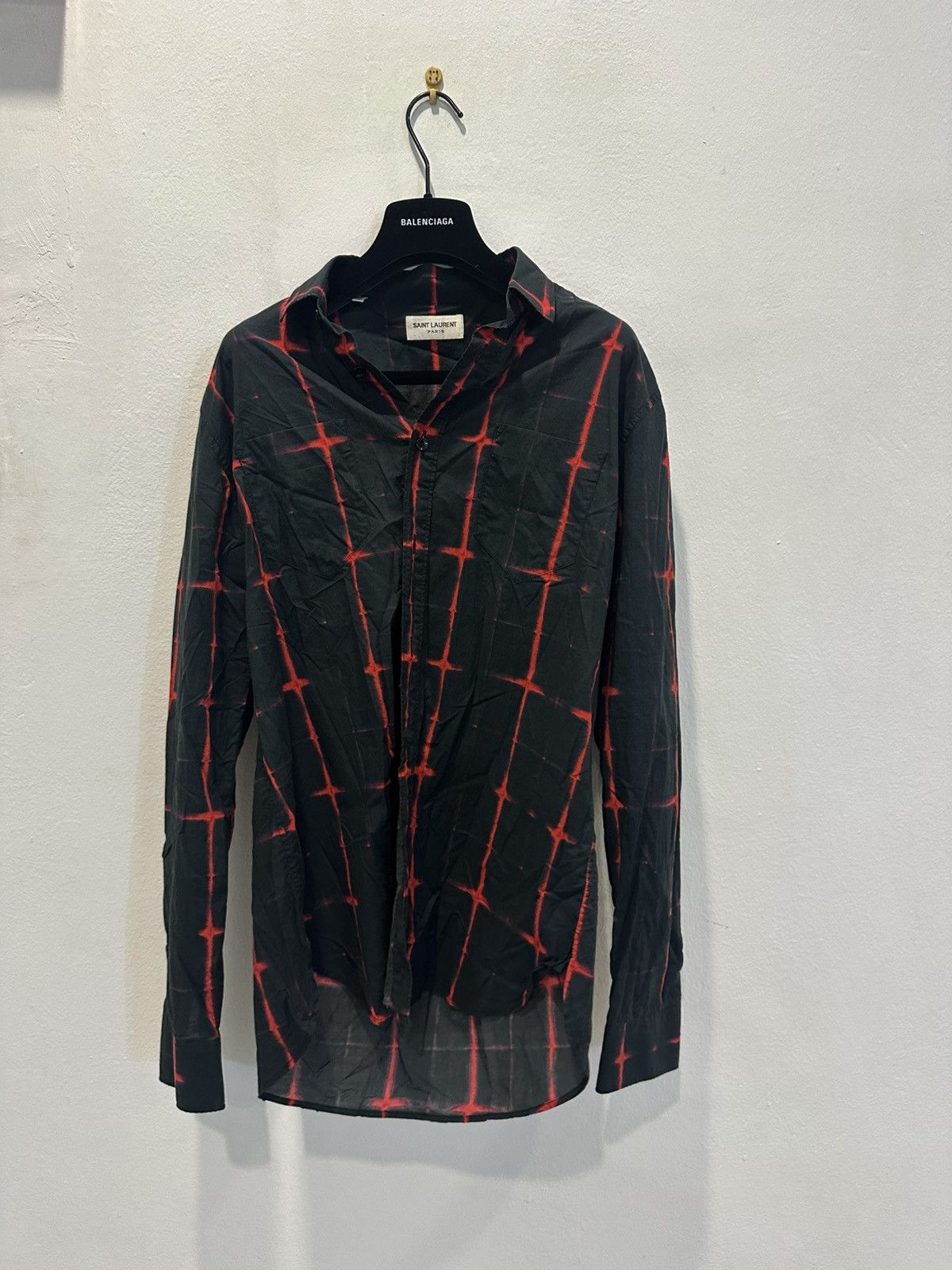 Saint Laurent Paris Saint Laurent FW14 Vamp Red and Black Flannel Size US S / EU 44-46 / 1 - 2 Thumbnail
