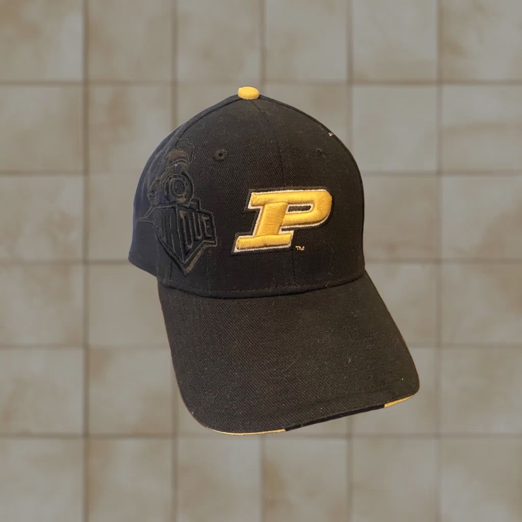 NCAA Purdue Boilermakers Hat Adjustable Black NCAA Mens One Size Black Sports Baseball Cap Polo? Size ONE SIZE - 1 Thumbnail