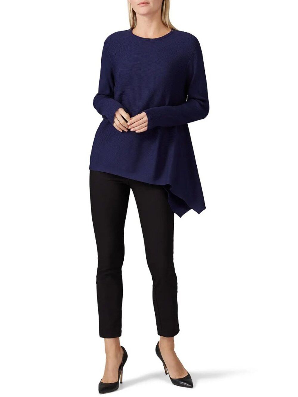 Derek Lam 10 Crosby Derek Lam Blue Asymmetrical Knit Sweater Size XL Size XL / US 12-14 / IT 48-50 - 2 Thumbnail
