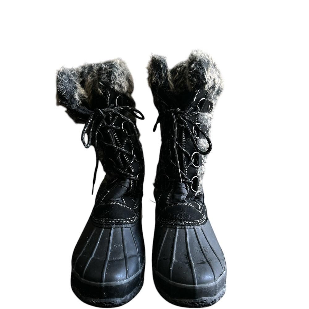 Designer Khombu Women's Size 10 Black Quilted Winter Boots Size US 10 / IT 40 - 2 Thumbnail