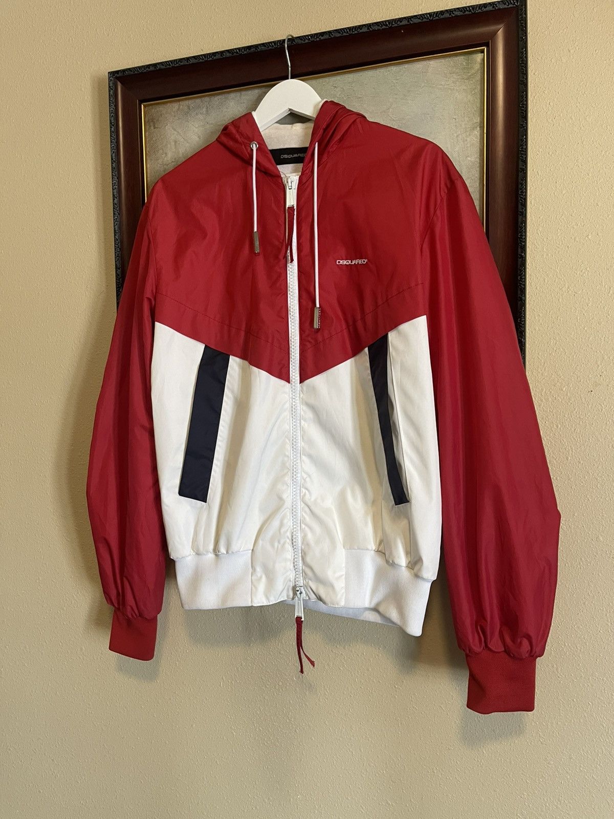 Dsquared2 DSquared2 Jacket Mens Size 48 Red Visit White Hooded Size US M / EU 48-50 / 2 - 4 Thumbnail