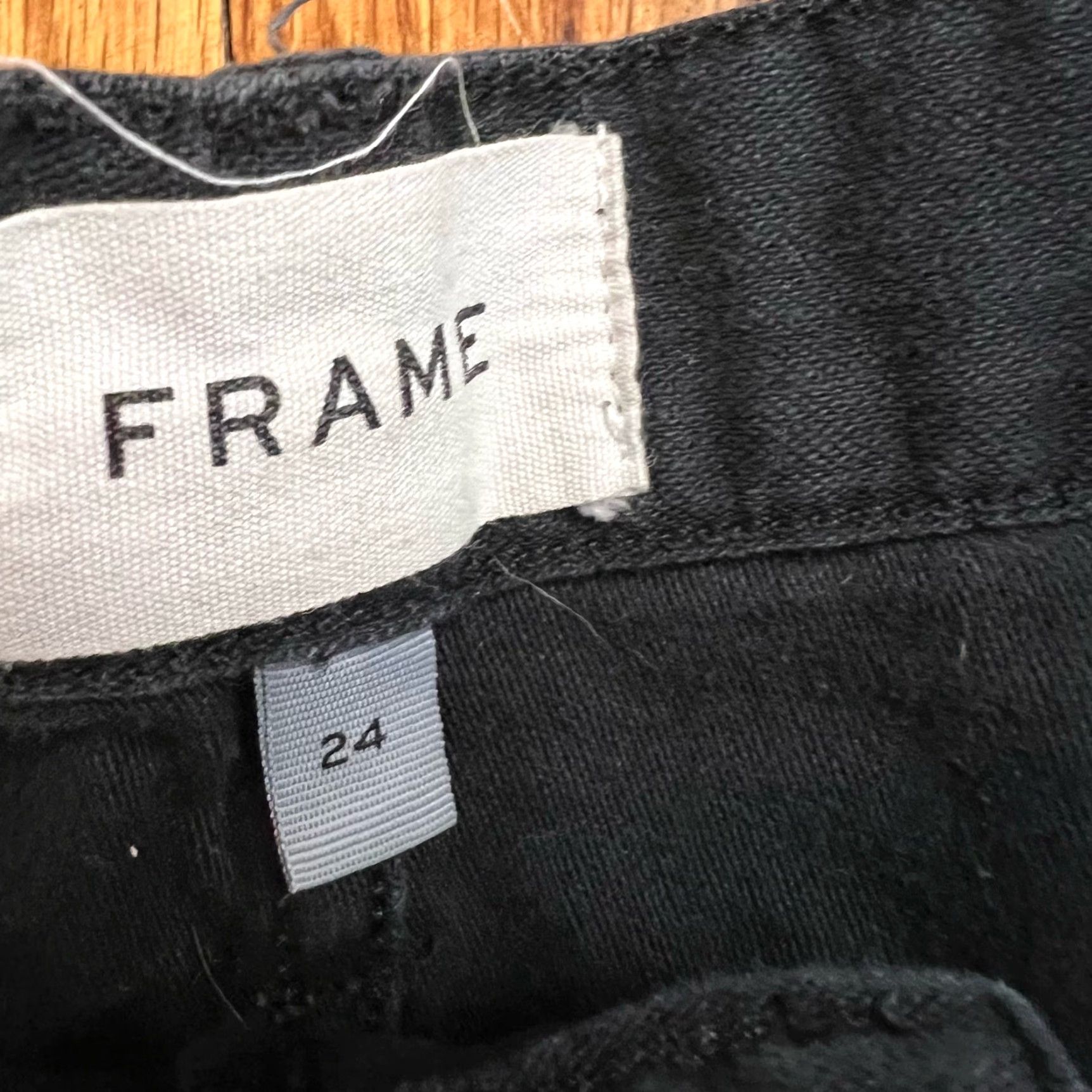 Frame FRAME Jeans Womens 24 High Rise Crop Zipper Moto Cropped Black 24x23.5 Women Jeans Size 42" / US 20 - 5 Thumbnail