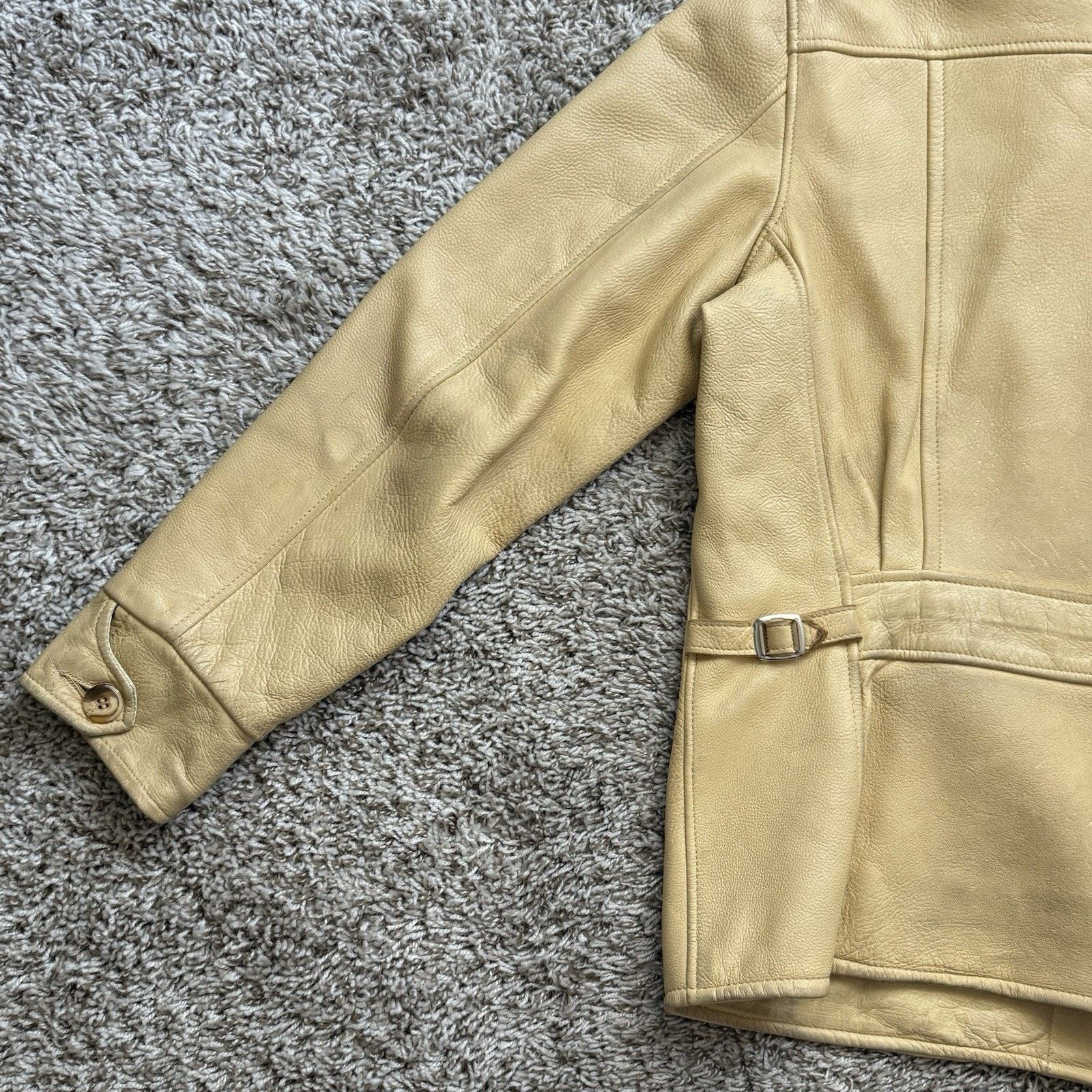 Vintage RARE Vintage Deerskin Leather Jacket Light Yellow Full Zip Size US M / EU 48-50 / 2 - 6 Thumbnail
