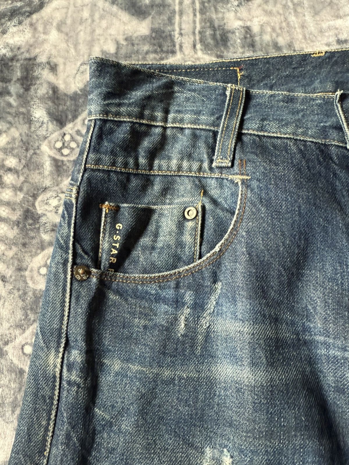 G-Star G Star Raw Distressed Radar Slim Stacked Jeans Size US 28 / EU 44 - 12 Thumbnail