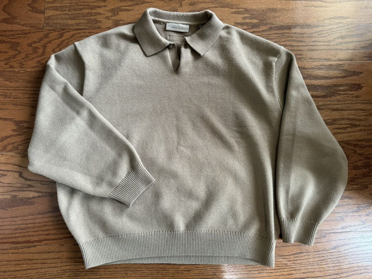 Fear of God Essentials L/S Polo Desert Taupe