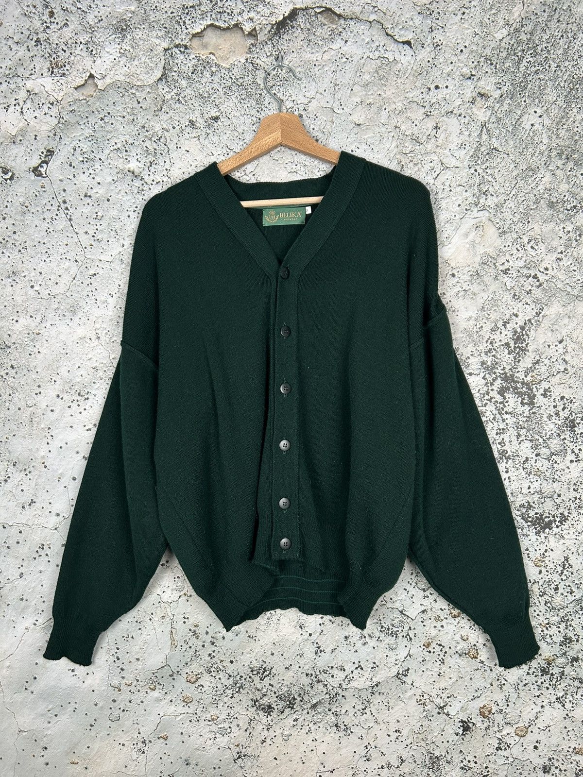 Vintage Vintage Belika Green Cardigan 90s Sweater Knit Avant Garde Size US L / EU 52-54 / 3 - 1 Thumbnail
