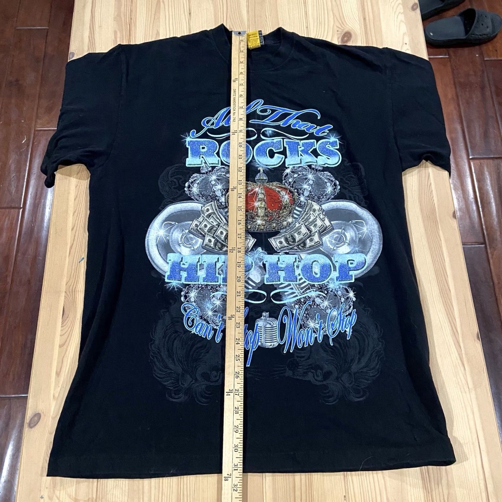Vintage VINTAGE Lusso Wear T-Shirt Men XL Black Cotton Glitter Graphics Gambling 90s? Size US XL / EU 56 / 4 - 6 Thumbnail