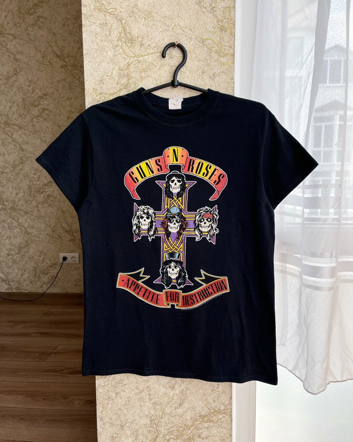 GUNS N' ROSES Guns N' Roses Band T-shirt Band T Men's L size cotton black type Vintage Second Hand
