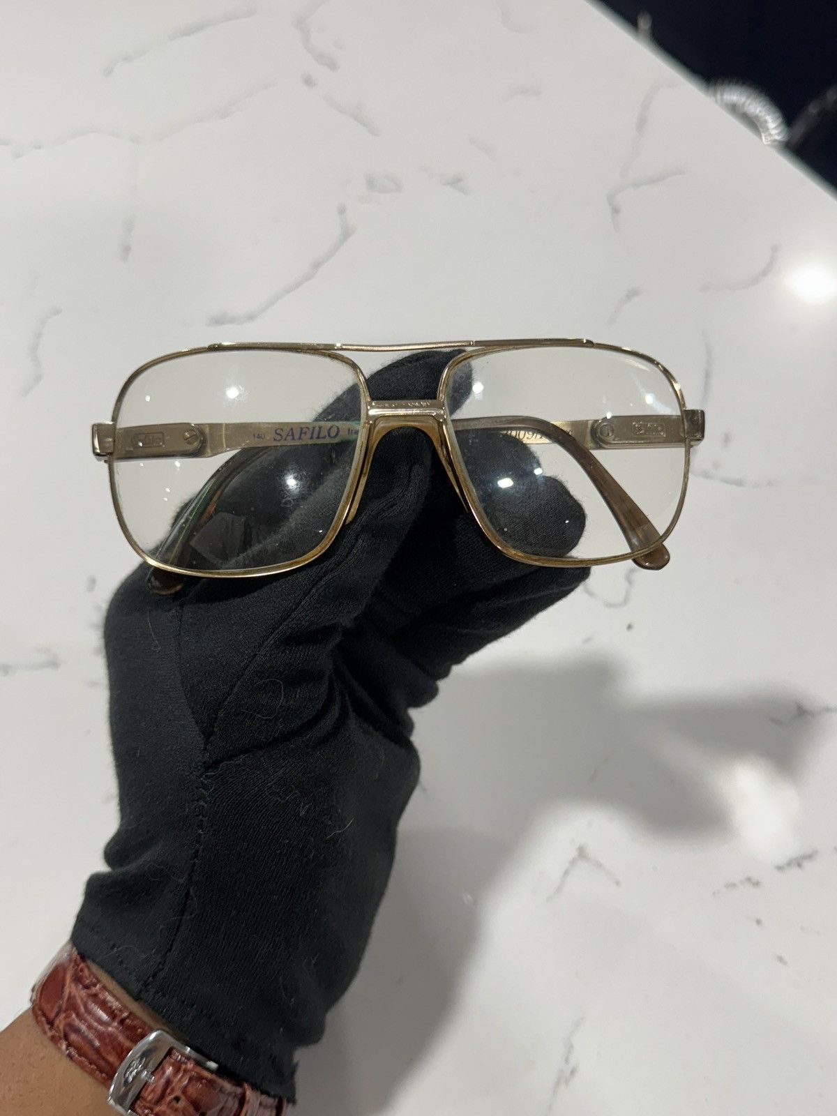 Safilo RARE Vintage AVIATORS by Safilo Elasta 3009 EYEGLASSES FRAME Size ONE SIZE - 3 Thumbnail