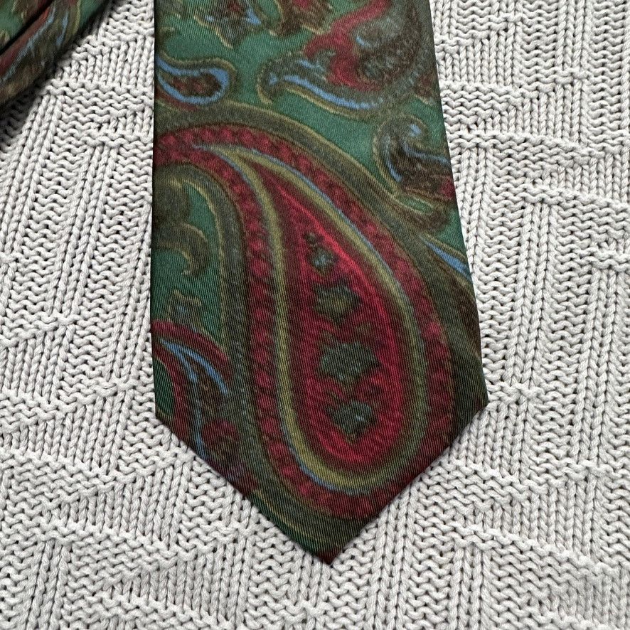Vintage Vintage Young Robbins green paisley silk tie Size ONE SIZE - 2 Thumbnail