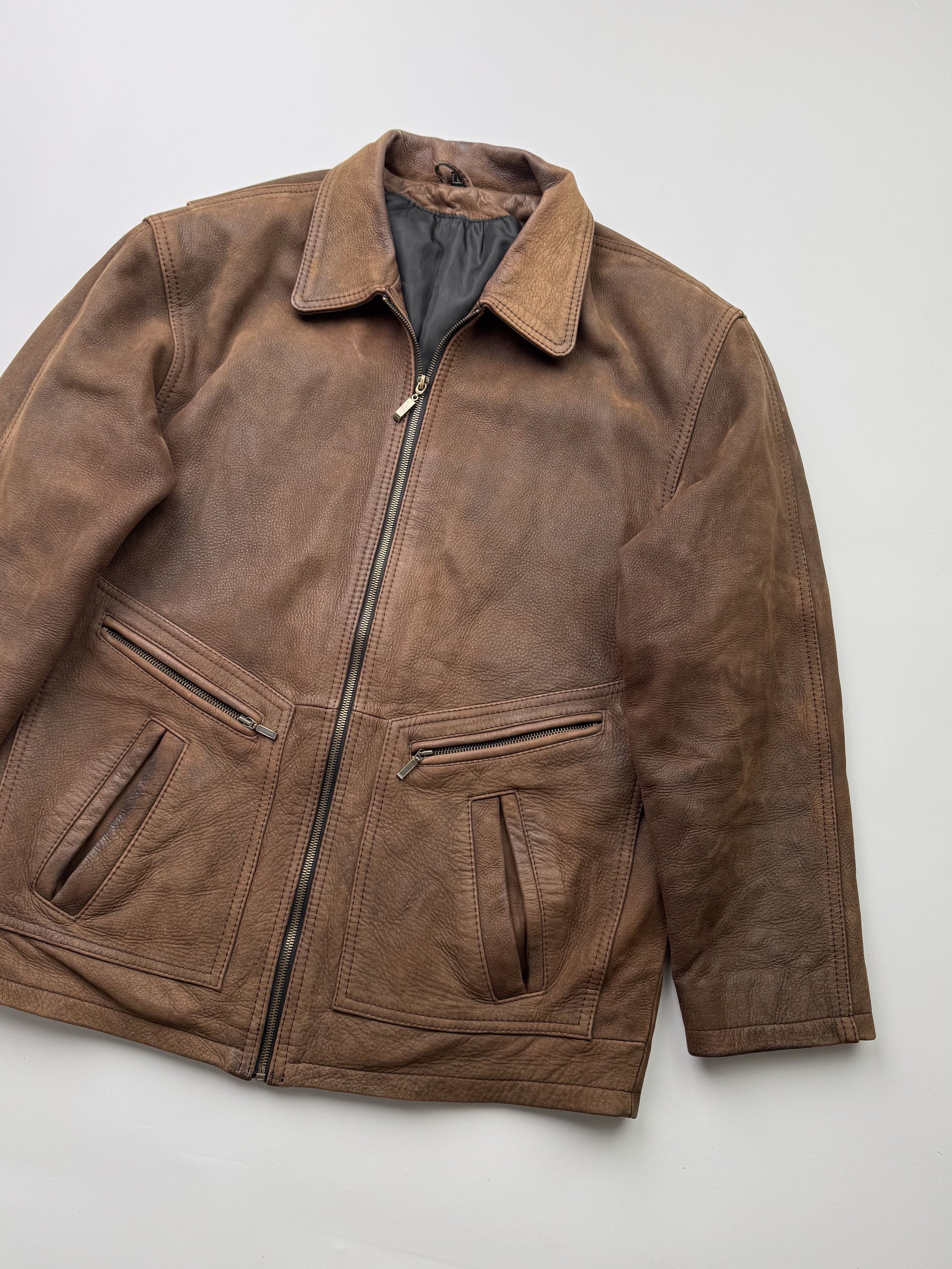 Vintage Vintage Leather Bomber Jacket B442(V173)E2 Size US M / EU 48-50 / 2 - 3 Thumbnail