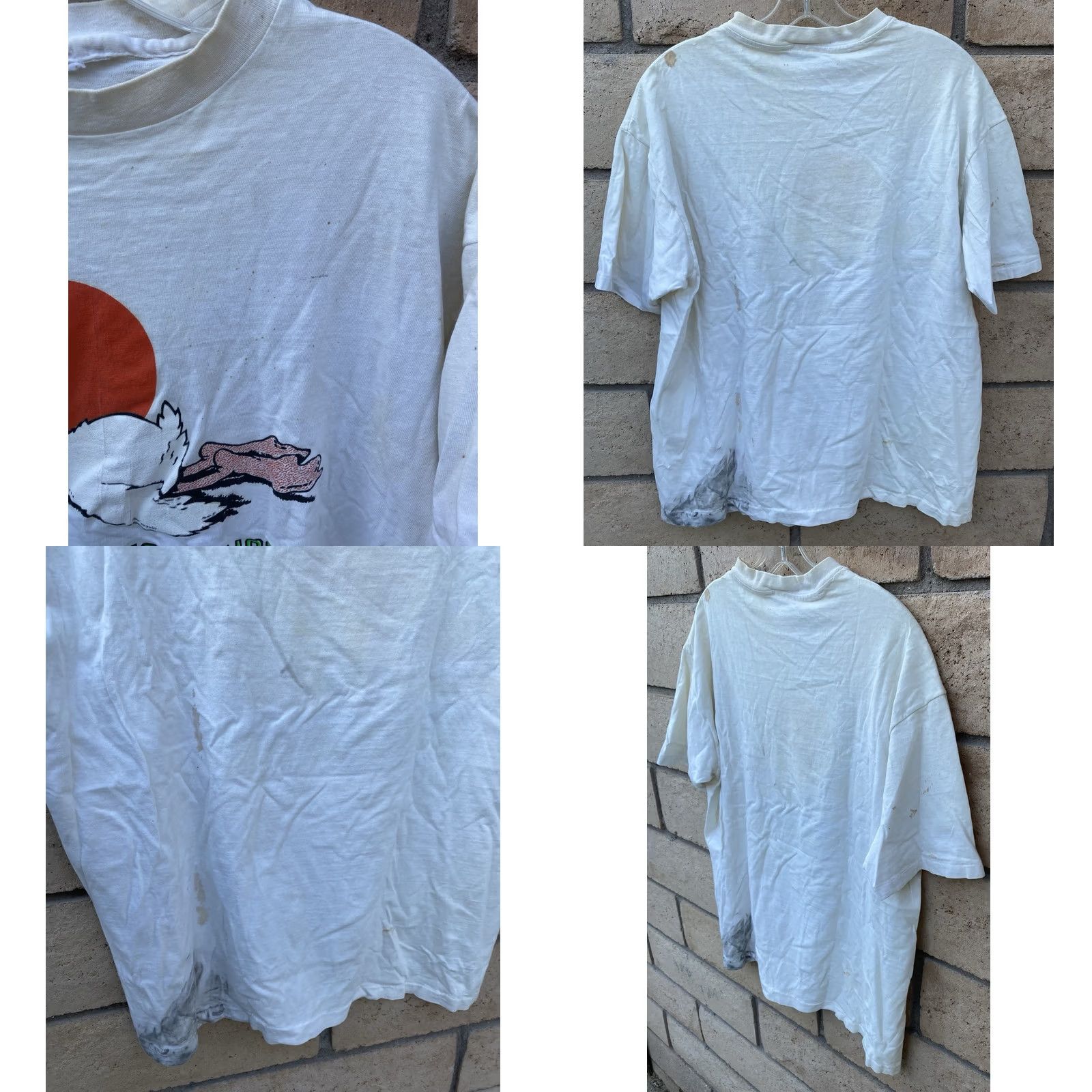 Vintage Vintage I Dont Do Mornings Quacks Java T Shirt XL White Bird Single Stitch Distressed Stained Holes Mens Shirt Size US XL / EU 56 / 4 - 8 Thumbnail