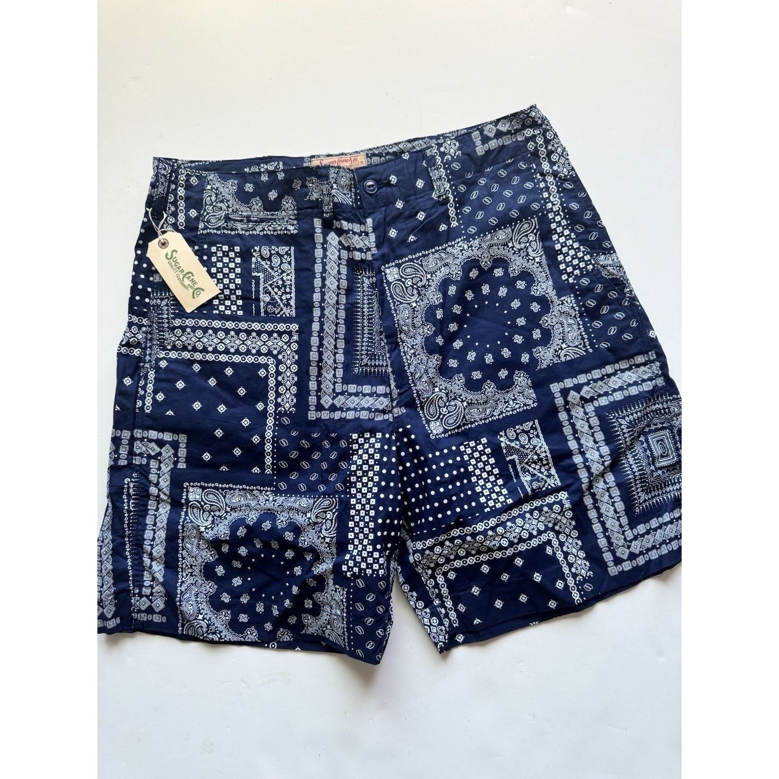 Sugar Cane SUGAR CANE & CO Patchwork Bandana Shorts Japanese Workwear Size US 32 / EU 48 - 1 Thumbnail