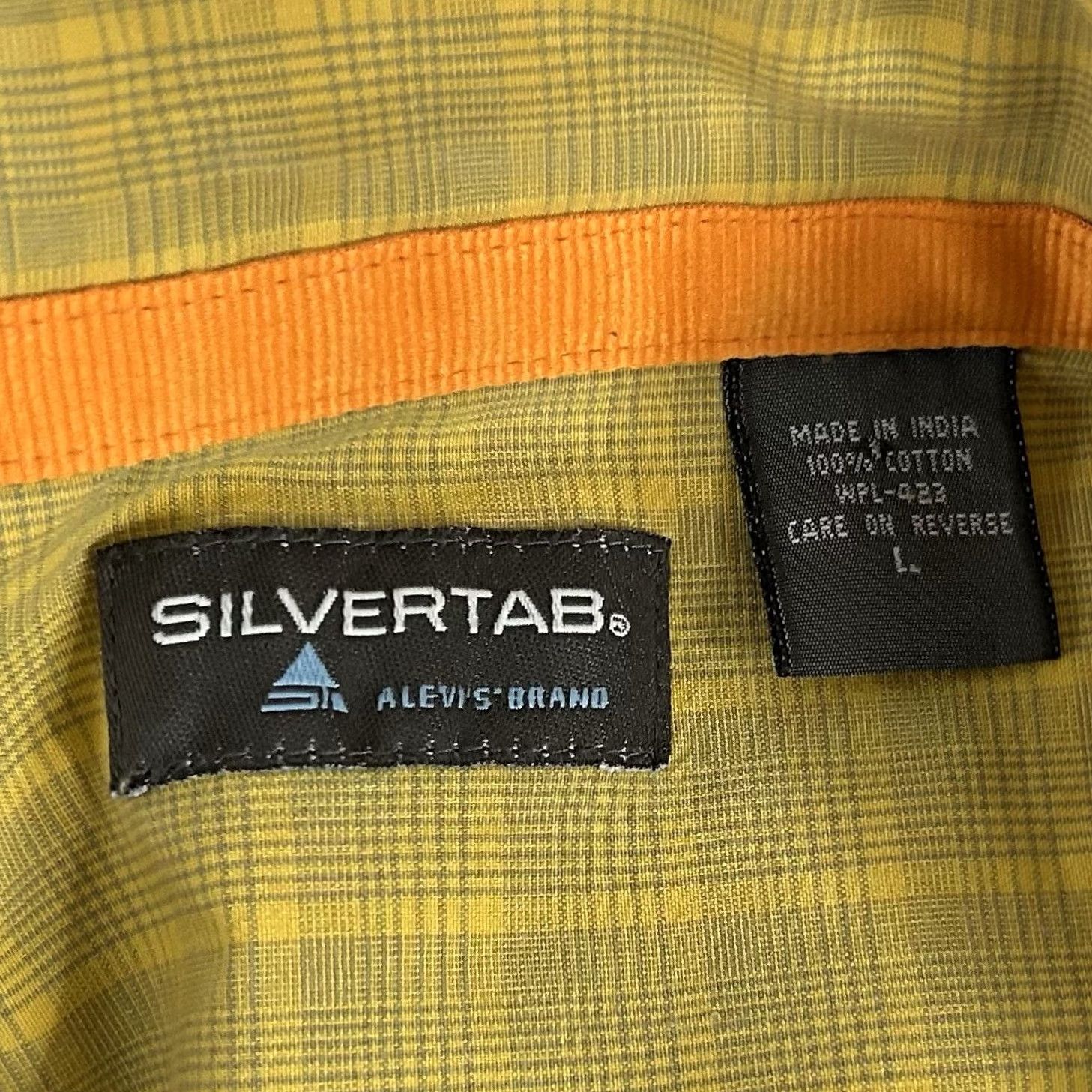 Levi's VINTAGE Levi's Silvertab Shirt Yellow Plaid Button Front Large Adult Mens 100% Cotton Y2K Size US L / EU 52-54 / 3 - 3 Thumbnail