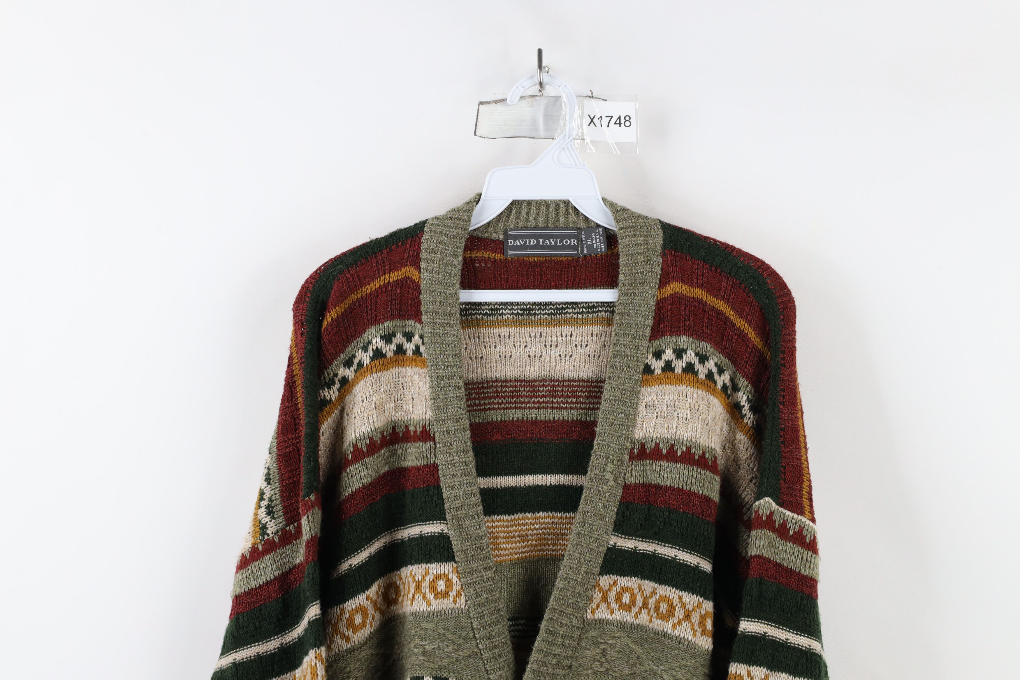 Vintage Vintage 90s Streetwear Fair Isle Knit Cardigan Sweater USA Size US XL / EU 56 / 4 - 2 Thumbnail