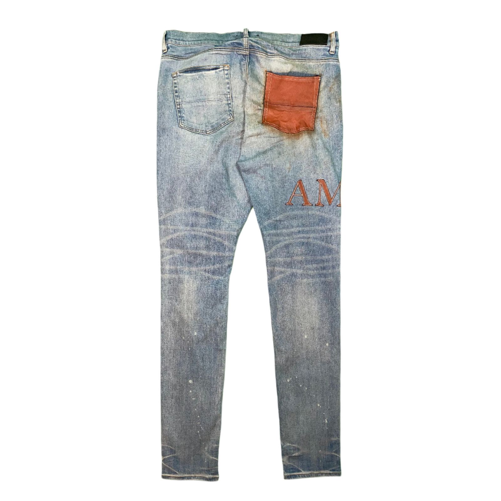 Amiri Amiri Clay Side Logo Light Wash Blue Jeans Size US 40 / EU 56 - 2 Thumbnail