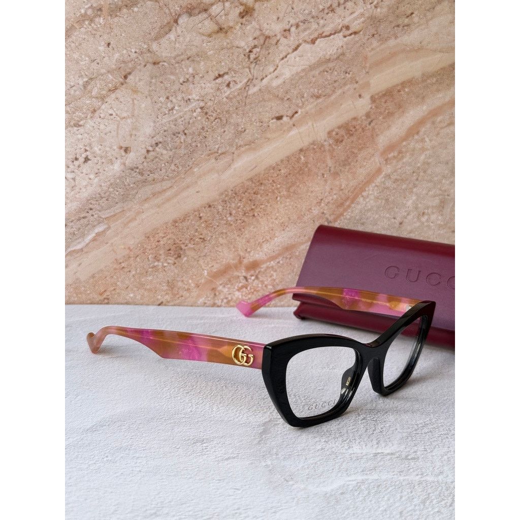Gucci NEW Gucci GG1334O Black Pink Cat Eye Eyeglasses Frames Size ONE SIZE - 4 Thumbnail