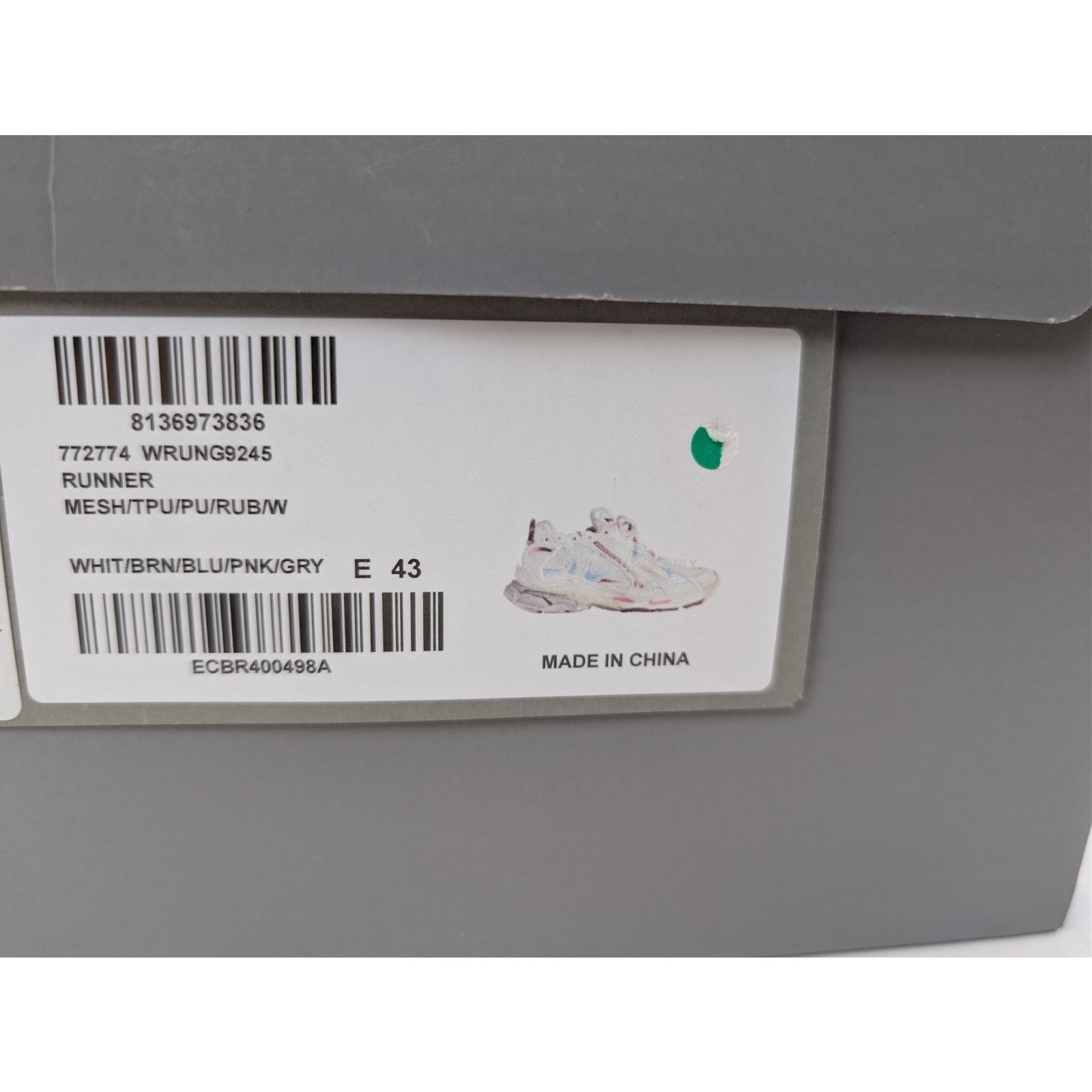 Balenciaga o1rshd1 Runner Gradient Sneaker in Multicolor Size US 10 / EU 43 - 24 Thumbnail